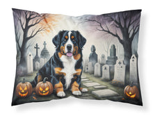 Load image into Gallery viewer, Bernese Mountain Dog Spooky Halloween Fabric Standard Pillowcase – Artistic Decorative Front, White Back