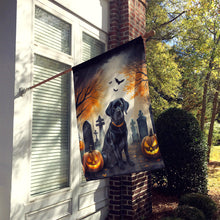 Load image into Gallery viewer, Black Labrador Retriever Spooky Halloween House Flag