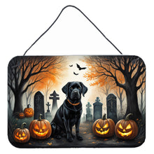Load image into Gallery viewer, Black Labrador Retriever Spooky Halloween Wall or Door Hanging Prints