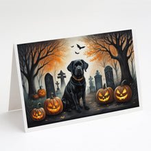 Load image into Gallery viewer, Black Labrador Retriever Spooky Halloween Greeting Cards -  Blank Note Cards – 8-Pack of Artist-Designed Cards with Envelopes