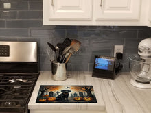 Load image into Gallery viewer, Black Labrador Retriever Spooky Halloween Glass Cutting Boards – Durable, Decorative Kitchen Art Large
