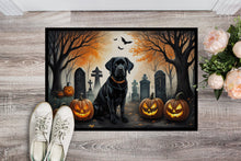 Load image into Gallery viewer, Black Labrador Retriever Spooky Halloween Doormat -  18x27 Decorative Floor Mat – Indoor/Outdoor Rug