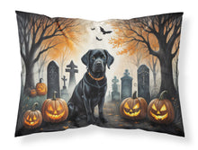 Load image into Gallery viewer, Black Labrador Retriever Spooky Halloween Fabric Standard Pillowcase – Artistic Decorative Front, White Back