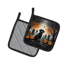 Load image into Gallery viewer, Black Labrador Retriever Spooky Halloween Pot Holders - Set of 2 Decorative Kitchen Helpers | Made in the USA