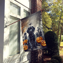 Load image into Gallery viewer, Black Labrador Retriever Spooky Halloween House Flag