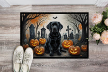 Load image into Gallery viewer, Black Labrador Retriever Spooky Halloween Doormat -  18x27 Decorative Floor Mat – Indoor/Outdoor Rug