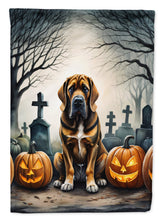 Load image into Gallery viewer, Bloodhound Spooky Halloween Garden Flag – Dog in Cemetery Scene