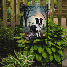 Load image into Gallery viewer, Border Collie Spooky Halloween Garden Flag – Dog in Cemetery Scene