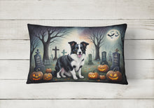Load image into Gallery viewer, Border Collie Spooky Halloween Fabric Decorative Pillow
