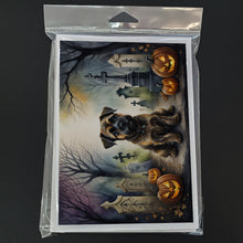 Load image into Gallery viewer, Border Terrier Spooky Halloween Greeting Cards -  Blank Note Cards – 8-Pack of Artist-Designed Cards with Envelopes