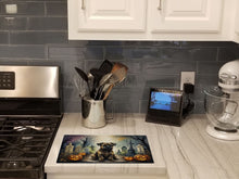 Load image into Gallery viewer, Border Terrier Spooky Halloween Glass Cutting Boards – Durable, Decorative Kitchen Art Large