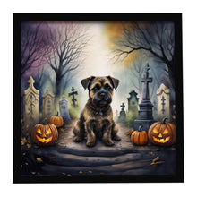 Load image into Gallery viewer, Border Terrier Spooky Halloween Framed Metal Print