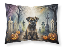 Load image into Gallery viewer, Border Terrier Spooky Halloween Fabric Standard Pillowcase – Artistic Decorative Front, White Back