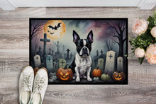 Load image into Gallery viewer, Boston Terrier Spooky Halloween Doormat - 24x36 Decorative Floor Mat – Indoor/Outdoor Rug with Artistic Flair