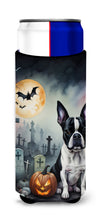 Load image into Gallery viewer, Boston Terrier Spooky Halloween Slim Can Huggers – Fun, Functional Drink Coolers for Every Occasion