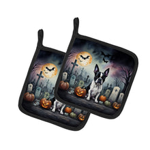 Load image into Gallery viewer, Boston Terrier Spooky Halloween Pot Holders - Set of 2 Decorative Kitchen Helpers | Made in the USA