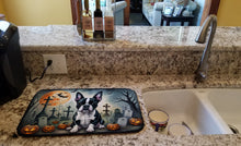 Load image into Gallery viewer, Boston Terrier Spooky Halloween Dish Drying Mat