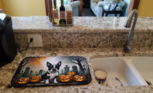Load image into Gallery viewer, Boston Terrier Spooky Halloween Dish Drying Mat