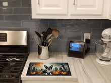 Load image into Gallery viewer, Boston Terrier Spooky Halloween Glass Cutting Boards – Durable, Decorative Kitchen Art Large