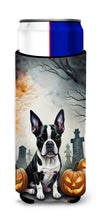 Load image into Gallery viewer, Boston Terrier Spooky Halloween Slim Can Huggers – Fun, Functional Drink Coolers for Every Occasion