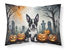 Load image into Gallery viewer, Boston Terrier Spooky Halloween Fabric Standard Pillowcase – Artistic Decorative Front, White Back