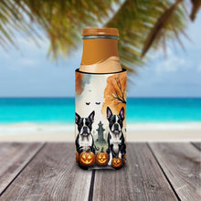 Load image into Gallery viewer, Boston Terrier Spooky Halloween Slim Can Huggers – Fun, Functional Drink Coolers for Every Occasion