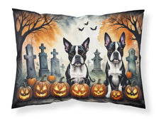 Load image into Gallery viewer, Boston Terrier Spooky Halloween Fabric Standard Pillowcase – Artistic Decorative Front, White Back