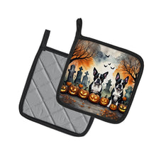Load image into Gallery viewer, Boston Terrier Spooky Halloween Pot Holders - Set of 2 Decorative Kitchen Helpers | Made in the USA