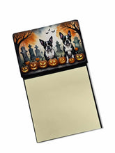 Load image into Gallery viewer, Boston Terrier Spooky Halloween Sticky Note Holder- Refiilable Desk Accessory Note Pad