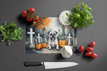 Load image into Gallery viewer, Boxer Spooky Halloween Glass Cutting Boards – Durable, Decorative Kitchen Art Large