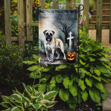 Load image into Gallery viewer, Boxer Spooky Halloween Garden Flag – Dog in Cemetery Scene