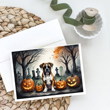 Load image into Gallery viewer, Boxer Spooky Halloween Greeting Cards -  Blank Note Cards – 8-Pack of Artist-Designed Cards with Envelopes