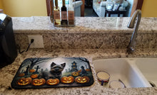 Load image into Gallery viewer, Cairn Terrier Spooky Halloween Dish Drying Mat