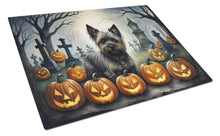 Load image into Gallery viewer, Cairn Terrier Spooky Halloween Glass Cutting Boards – Durable, Decorative Kitchen Art Large
