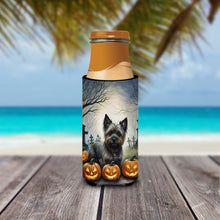 Load image into Gallery viewer, Cairn Terrier Spooky Halloween Slim Can Huggers – Fun, Functional Drink Coolers for Every Occasion