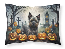 Load image into Gallery viewer, Cairn Terrier Spooky Halloween Fabric Standard Pillowcase – Artistic Decorative Front, White Back