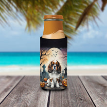 Load image into Gallery viewer, Cavalier Spaniel Spooky Halloween Slim Can Huggers – Fun, Functional Drink Coolers for Every Occasion