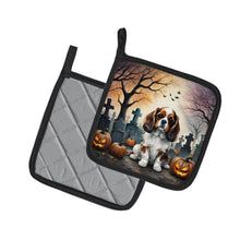 Load image into Gallery viewer, Cavalier Spaniel Spooky Halloween Pot Holders - Set of 2 Decorative Kitchen Helpers | Made in the USA