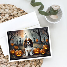 Load image into Gallery viewer, Cavalier Spaniel Spooky Halloween Greeting Cards -  Blank Note Cards – 8-Pack of Artist-Designed Cards with Envelopes