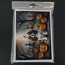 Load image into Gallery viewer, Cavalier Spaniel Spooky Halloween Greeting Cards -  Blank Note Cards – 8-Pack of Artist-Designed Cards with Envelopes
