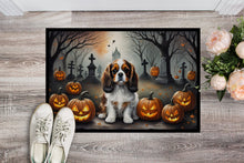 Load image into Gallery viewer, Cavalier Spaniel Spooky Halloween Doormat -  18x27 Decorative Floor Mat – Indoor/Outdoor Rug