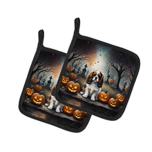 Load image into Gallery viewer, Cavalier Spaniel Spooky Halloween Pot Holders - Set of 2 Decorative Kitchen Helpers | Made in the USA