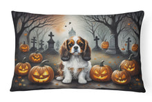 Load image into Gallery viewer, Cavalier Spaniel Spooky Halloween Fabric Decorative Pillow