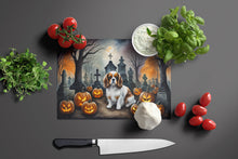 Load image into Gallery viewer, Cavalier Spaniel Spooky Halloween Glass Cutting Boards – Durable, Decorative Kitchen Art Large