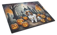 Load image into Gallery viewer, Cavalier Spaniel Spooky Halloween Glass Cutting Boards – Durable, Decorative Kitchen Art Large