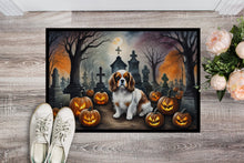 Load image into Gallery viewer, Cavalier Spaniel Spooky Halloween Doormat -  18x27 Decorative Floor Mat – Indoor/Outdoor Rug