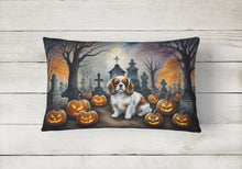 Load image into Gallery viewer, Cavalier Spaniel Spooky Halloween Fabric Decorative Pillow
