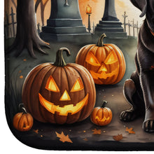 Load image into Gallery viewer, Chocolate Labrador Retriever Spooky Halloween Dish Drying Mat