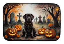 Load image into Gallery viewer, Chocolate Labrador Retriever Spooky Halloween Dish Drying Mat