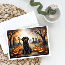 Load image into Gallery viewer, Chocolate Labrador Retriever Spooky Halloween Greeting Cards -  Blank Note Cards – 8-Pack of Artist-Designed Cards with Envelopes